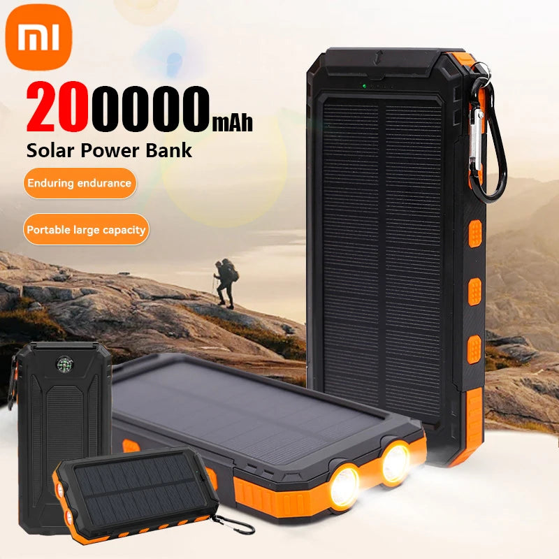 SolarCharge Max™ – 200,000mAh Portable Power Bank with USB-C & Solar Panel