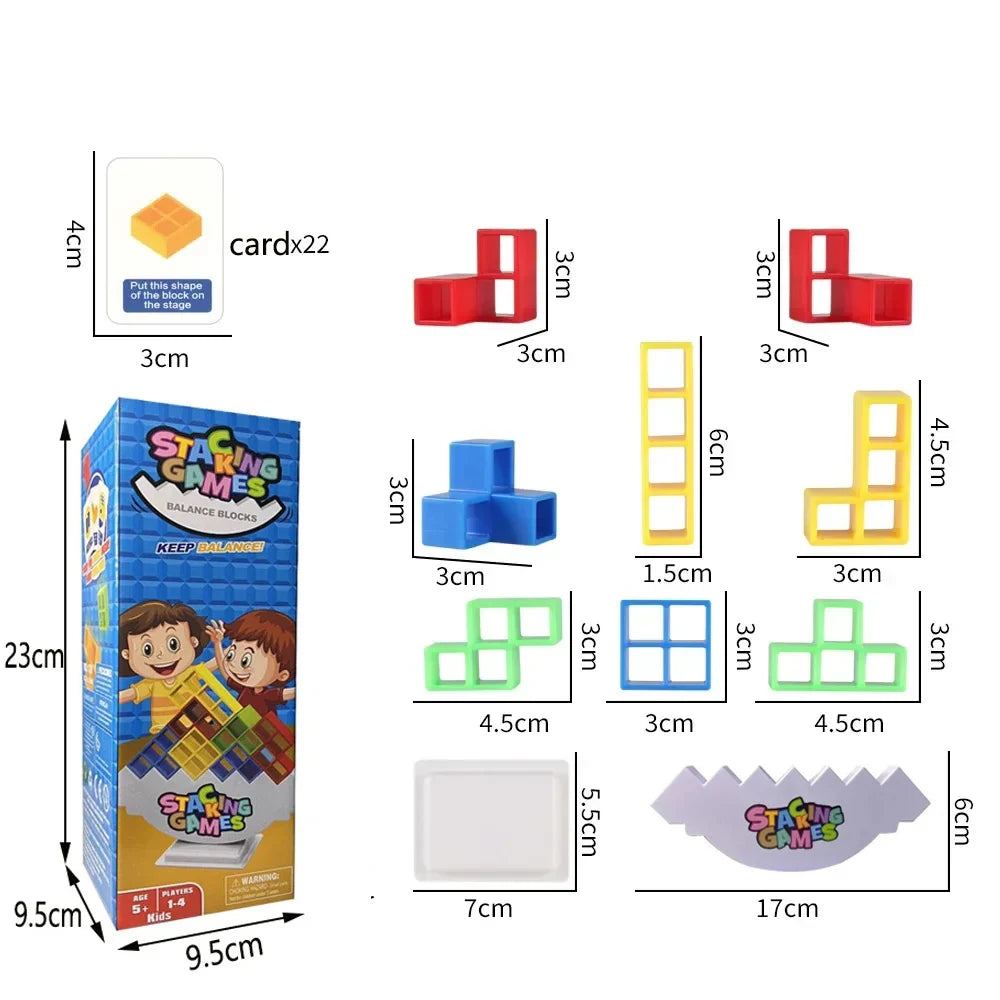 Tower Tumble: The Wobbly Stacking Block Challenge for Kids & Adults
