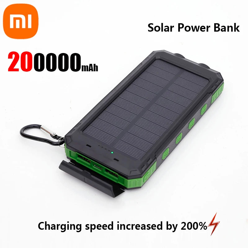 SolarCharge Max™ – 200,000mAh Portable Power Bank with USB-C & Solar Panel