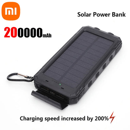 SolarCharge Max™ – 200,000mAh Portable Power Bank with USB-C & Solar Panel
